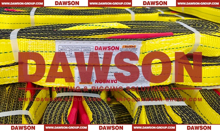 1 Inch x 3 Layers x 4,650 LBS Class 7 Synthetic Webbing Sling (ASME B30.9), WSTDA-WS-1 Three Ply Eye & Eye Web Sling- Dawson Group Ltd. 1 Inch x 3 Layers x 4,650 LBS Class 7 Synthetic Webbing Sling (ASME B30.9), WSTDA-WS-1 Three Ply Eye & Eye Web Sling- Dawson Group Ltd.
