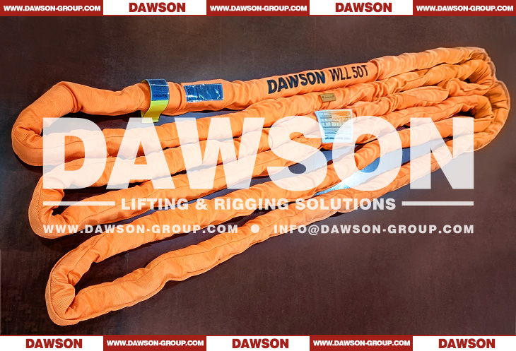 WLL 50 Ton 3.5m Polyester Round Sling to EN 1492-2 Heavy Duty Endless Web Sling for Industrial Crane Hoist - Dawson Group Ltd. - China Manufacturer, Supplier