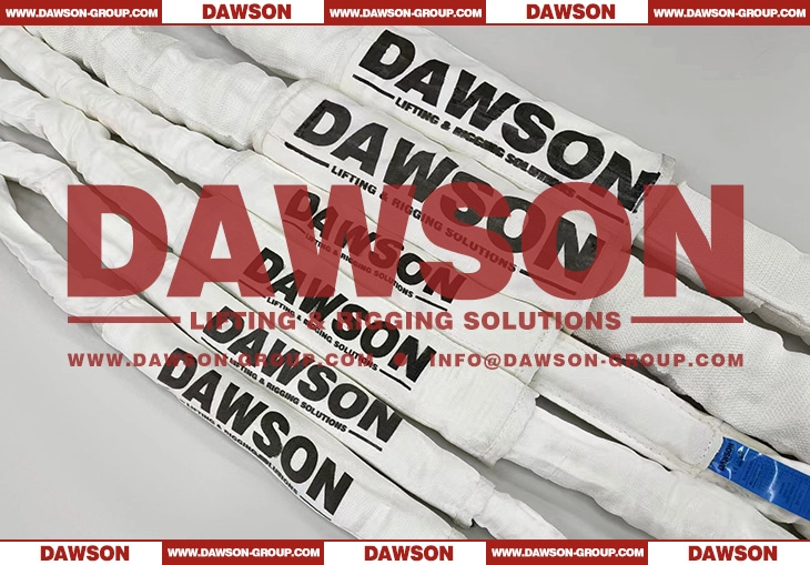WLL 20T DAWSON &times; TYSONNEEMA Ultra-high Molecular Weight Polyethylene Synthetic Fiber Endless Round Lifting Sling with HMPE UHMWPE Sling Protection - Dawson Group Ltd. - China Manufacturer