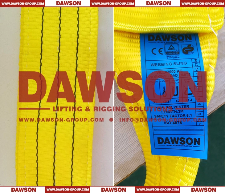 WLL 3 Ton 6M Polyester Webbing Slings Lifting Slings- Dawson Group Ltd.