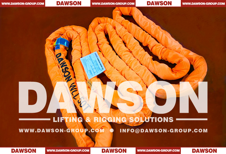 WLL 50 Ton 4m Polyester Round Slings to EN 1492-2 Heavy Duty Endless Web Slings for Industrial Crane Hoist - Dawson Group Ltd. - China Manufacturer, Supplier, Factory