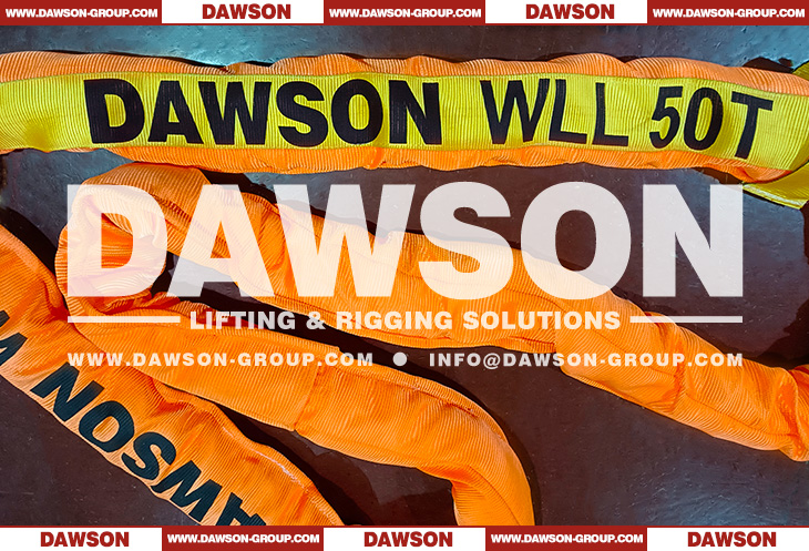 WLL 50 Ton 3.5m Polyester Round Sling to EN 1492-2 Heavy Duty Endless Web Sling for Industrial Crane Hoist - Dawson Group Ltd.