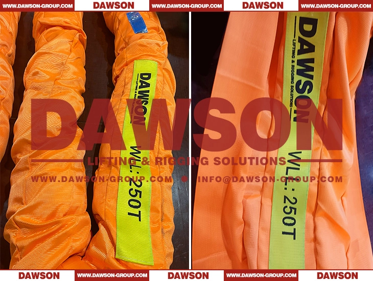 WLL 250T 10m Polyester Round Slings 250000KG Lifting Slings - Dawson Group Ltd.