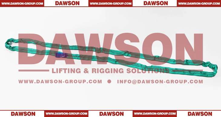 WLL 2T Fishbone Pattern Woven Round Sling Sleeve DAWSON EN1492-2 Polyester Round Sling Sleeve- Dawson Group Ltd.