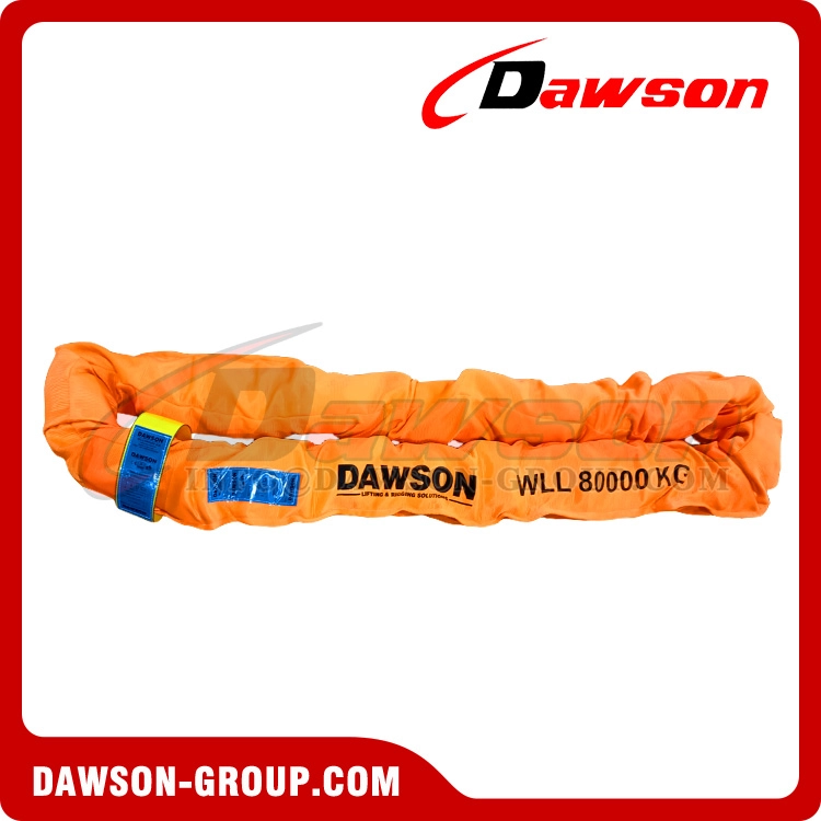 WLL 80 Ton Polyester Round Sling with 7:1 Safety Factor to EN 1492-2 | Flexible Webbing Sling
