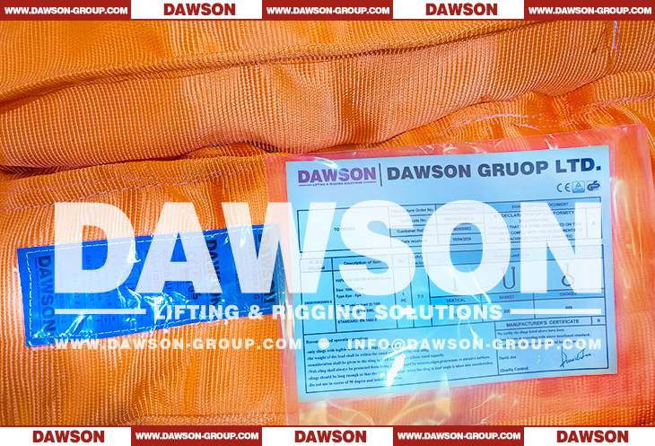 WLL 100T 2m Polyester Round Slings 100000KG Lifting Slings - Dawson Group Ltd.