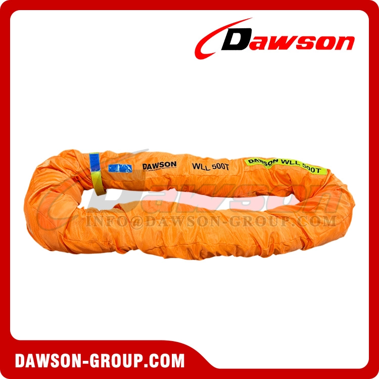 WLL 500 Ton x 13m Heavy Duty Endless Polyester Round Sling to EN 1492-2 | Orange Rigging Lifting Belt