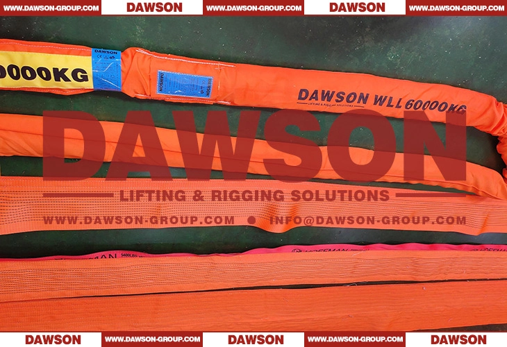 WLL 60T 2m Polyester Round Slings 60000KG Lifting Slings - Dawson Group Ltd.