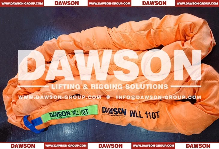 WLL 110T Polyester Round Slings 110000KG Lifting Slings - Dawson Group Ltd.