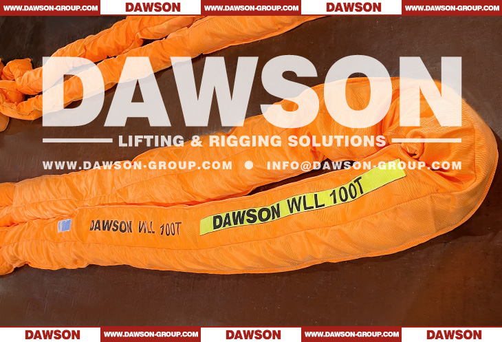 WLL 100T 2m Polyester Round Slings 100000KG Lifting Slings - Dawson Group Ltd. - China Manufacturer
