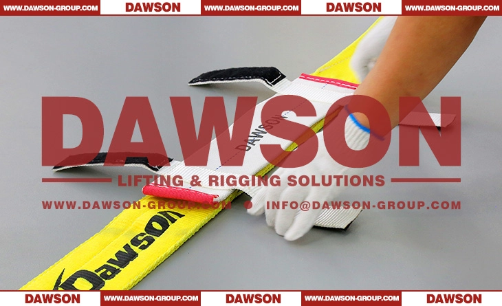 12 Inch DAWSON &times; TYSONNEEMA HMPE UHMWPE Synthetic Fiber Corner Protector with 2 Velcro Straps for Round Sling and Webbing Lifting Sling- Dawson Group Ltd. - China Manufacturer