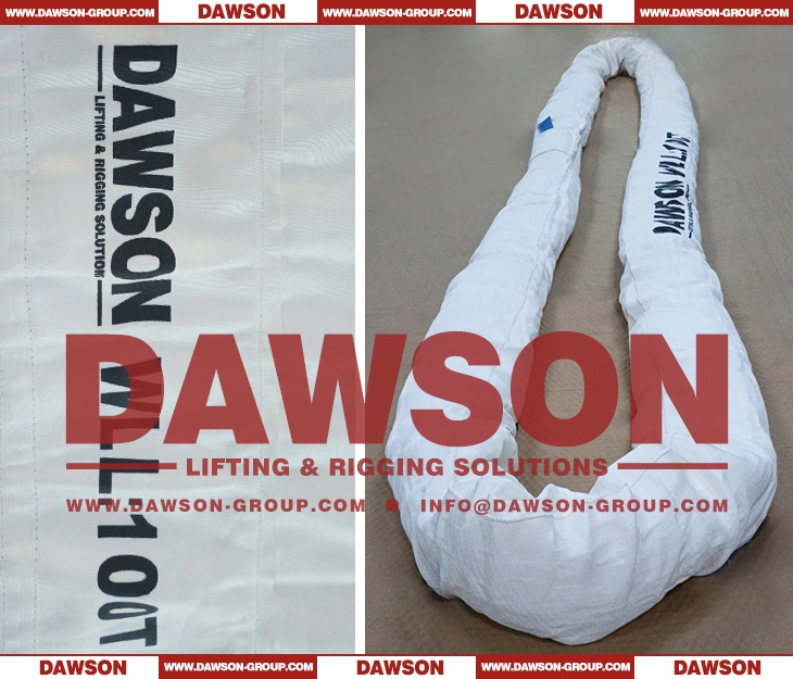 WLL 8T TYSONNEEMA Ultra-high Molecular Weight Polyethylene Synthetic Fiber Endless Round Lifting Sling with HMPE UHMWPE Sling Protection- Dawson Group Ltd. - China Manufacturer, Supplier, Factory