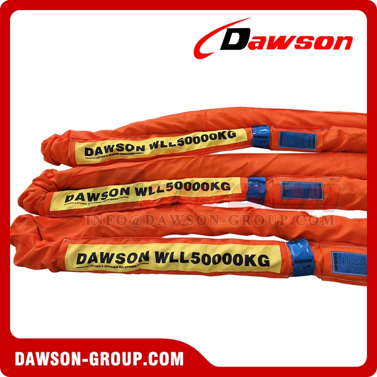 WLL 50 Ton x 10m Safe Transport Polyester Round Sling to AS 4497 | Flexible Synthetic Rigging Strap