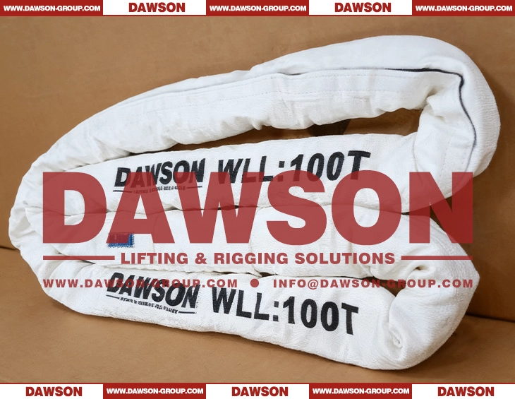 WLL 8T TYSONNEEMA Ultra-high Molecular Weight Polyethylene Synthetic Fiber Endless Round Lifting Sling with HMPE UHMWPE Sling Protection - Dawson Group Ltd