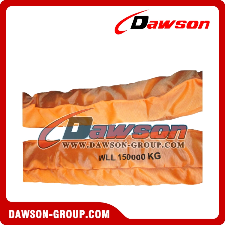 WLL 150 Ton x 4m Orange Polyester Round Sling to AS 4497 | Synthetic Hoisting Rigging Belt