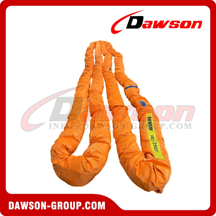 WLL 250 Ton x 8m Industrial Crane Polyester Round Sling to EN 1492-2 | Specialized Rigging Lifting Belt